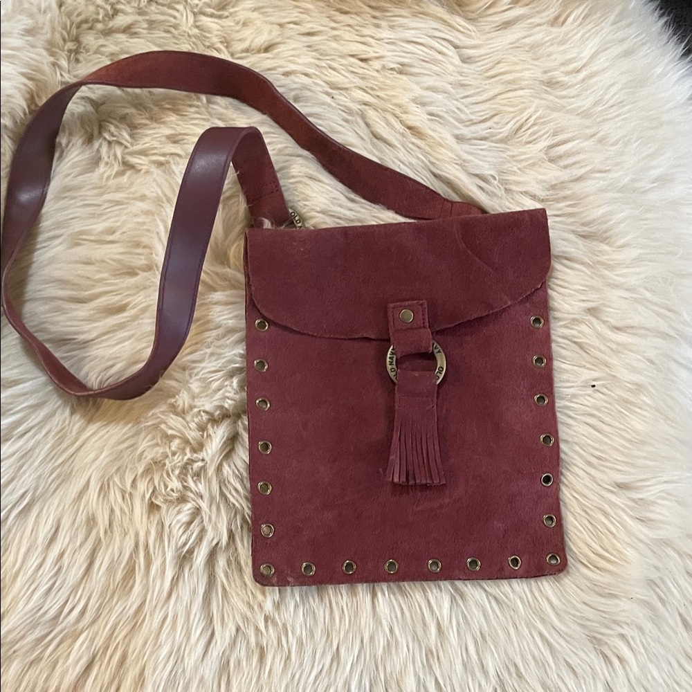 Elegant Suede Bag in Rich Burgundy